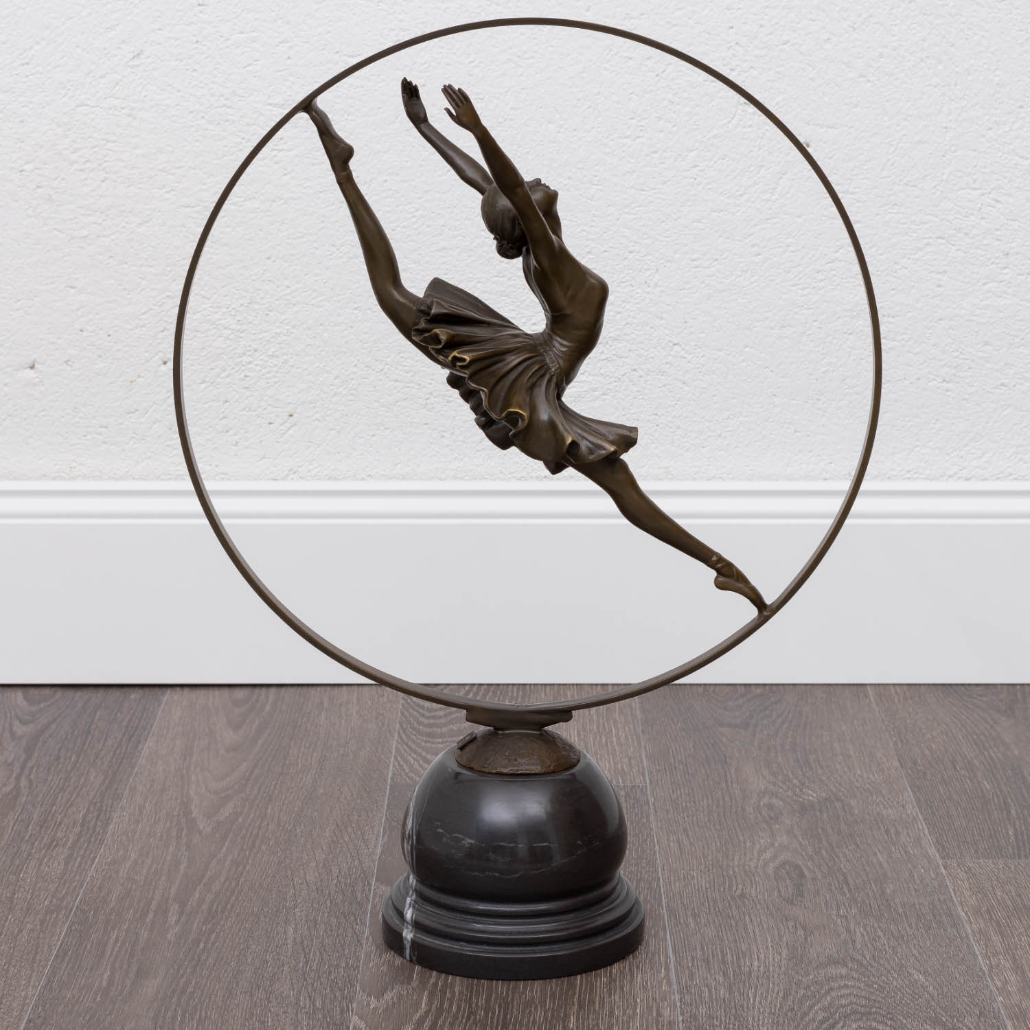 Bronzeskulptur Tänzerin Ballerina mit Reif Antik-Stil Bronze Figur Statue