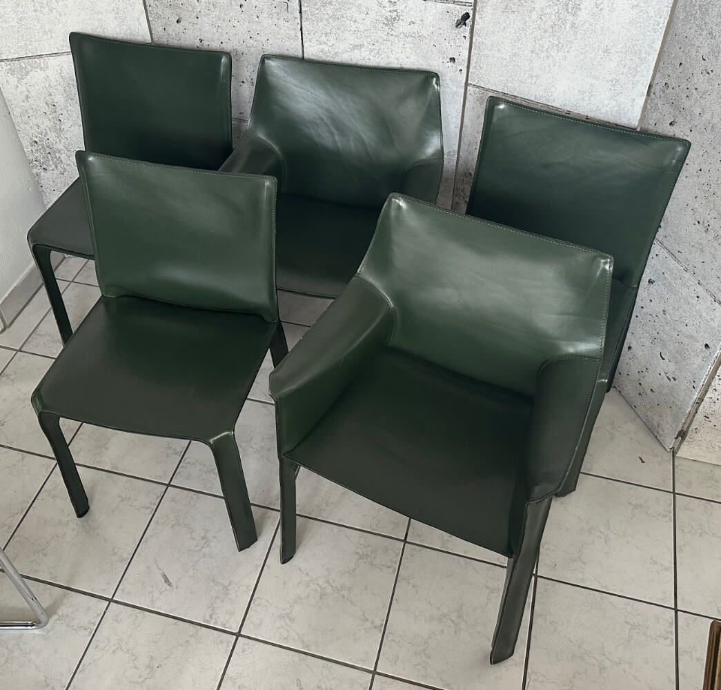 Stuhl, Sessel, Kunstleder, Grün, 4erSet