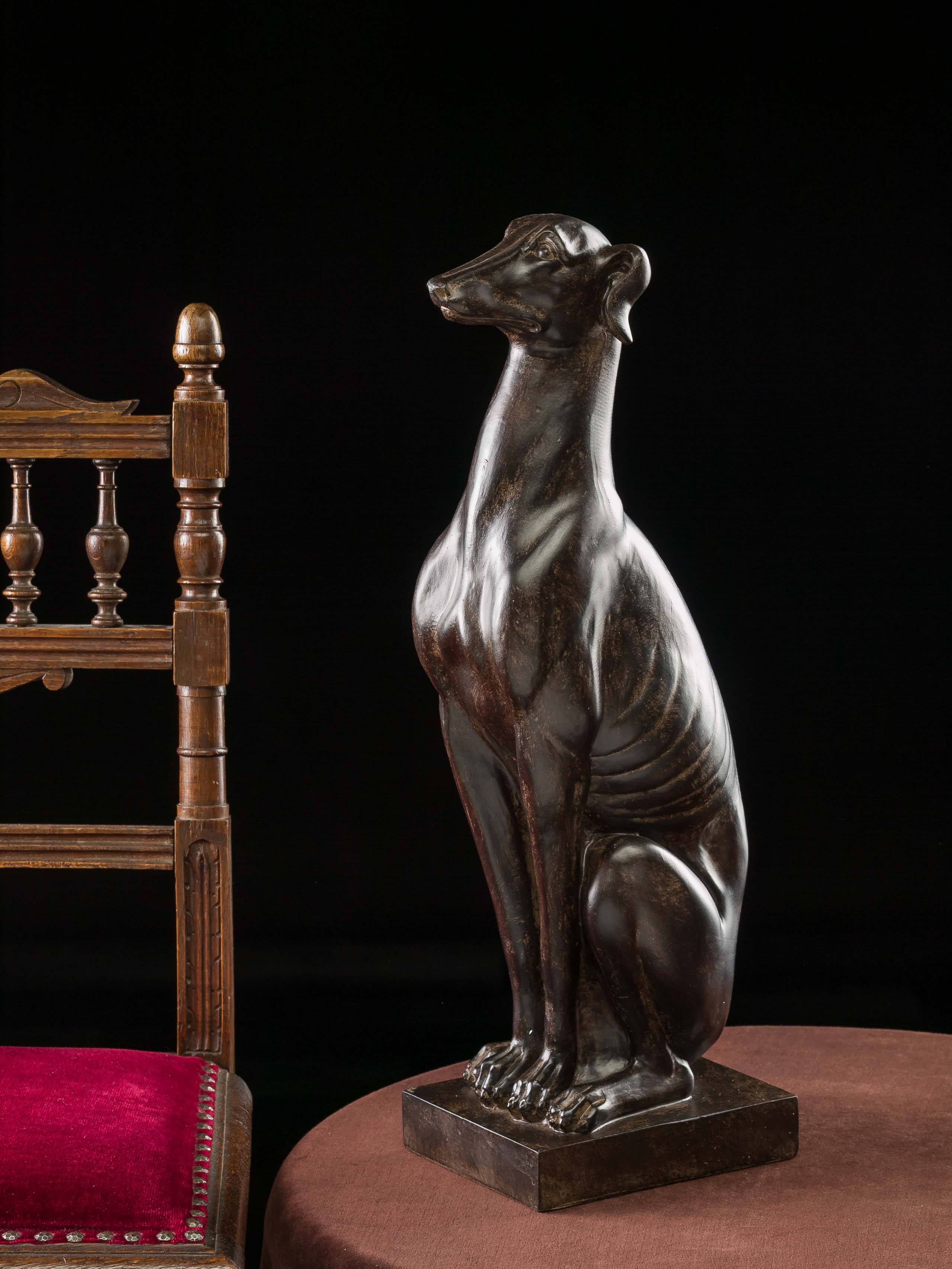 Skulptur Windhund 59cm Hund Jagd Jagdhund Garten whippet greyhound garden