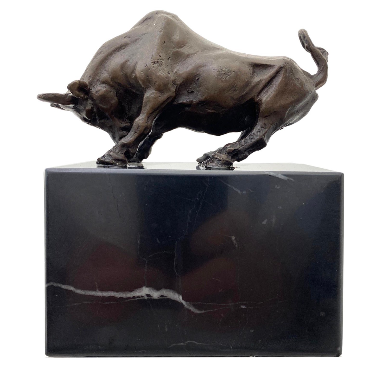 Bronzeskulptur Stier nach Louis-Albert Carvin Bronze Figur Kopie Replik