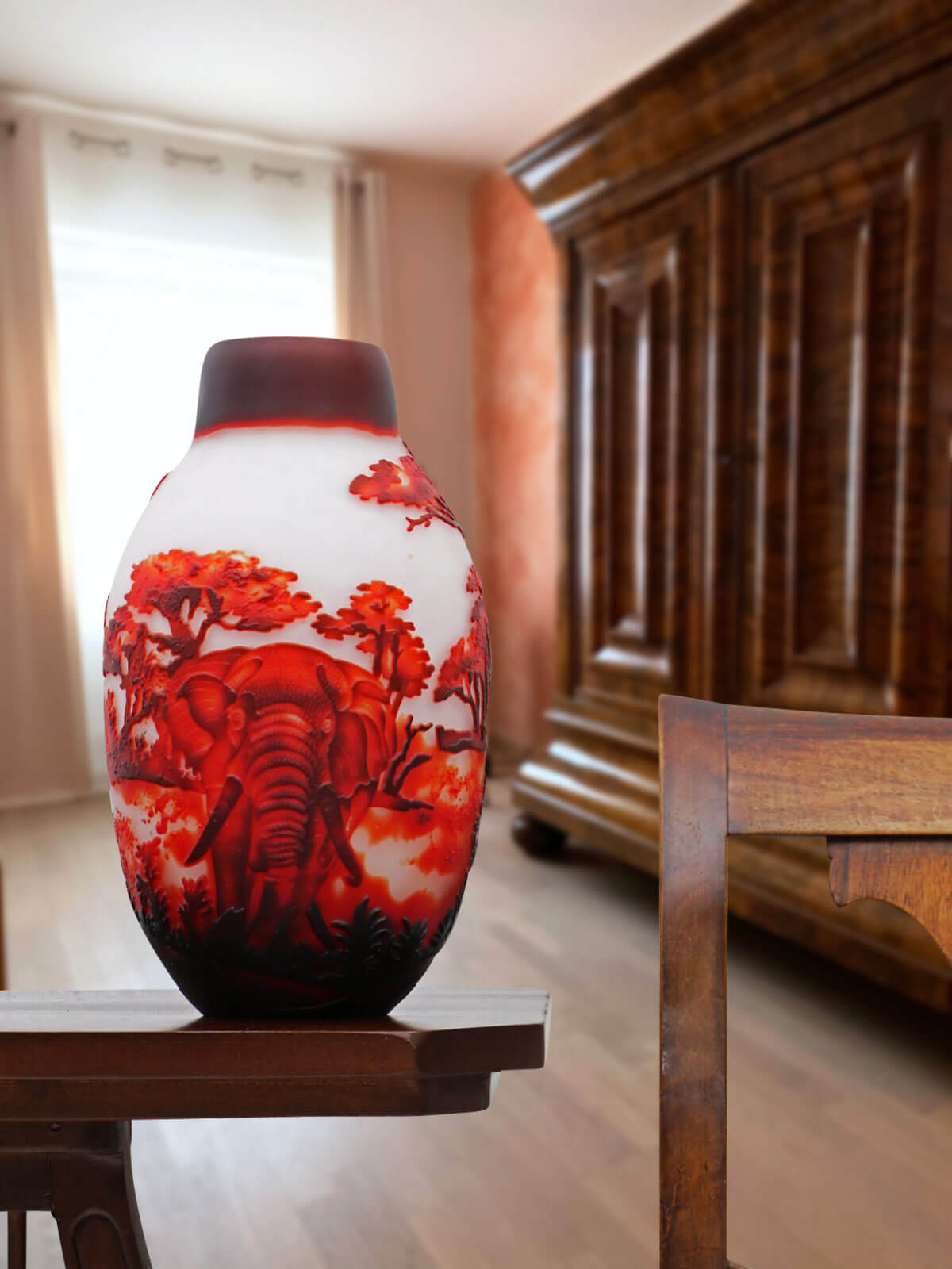 Vase Replika nach Galle Gallé Glasvase Glas Antik-Jugendstil-Stil Kopie c10