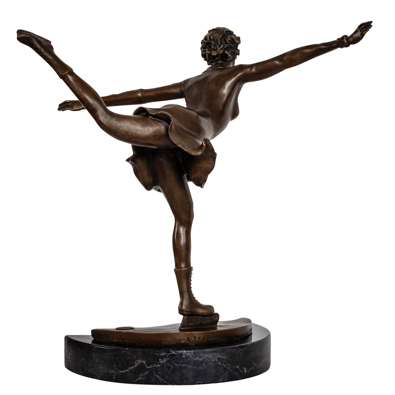 Bronzeskulptur Eiskunstlauf Schlittschuhe Antik-Stil Bronze Figur Statue 30,7cm