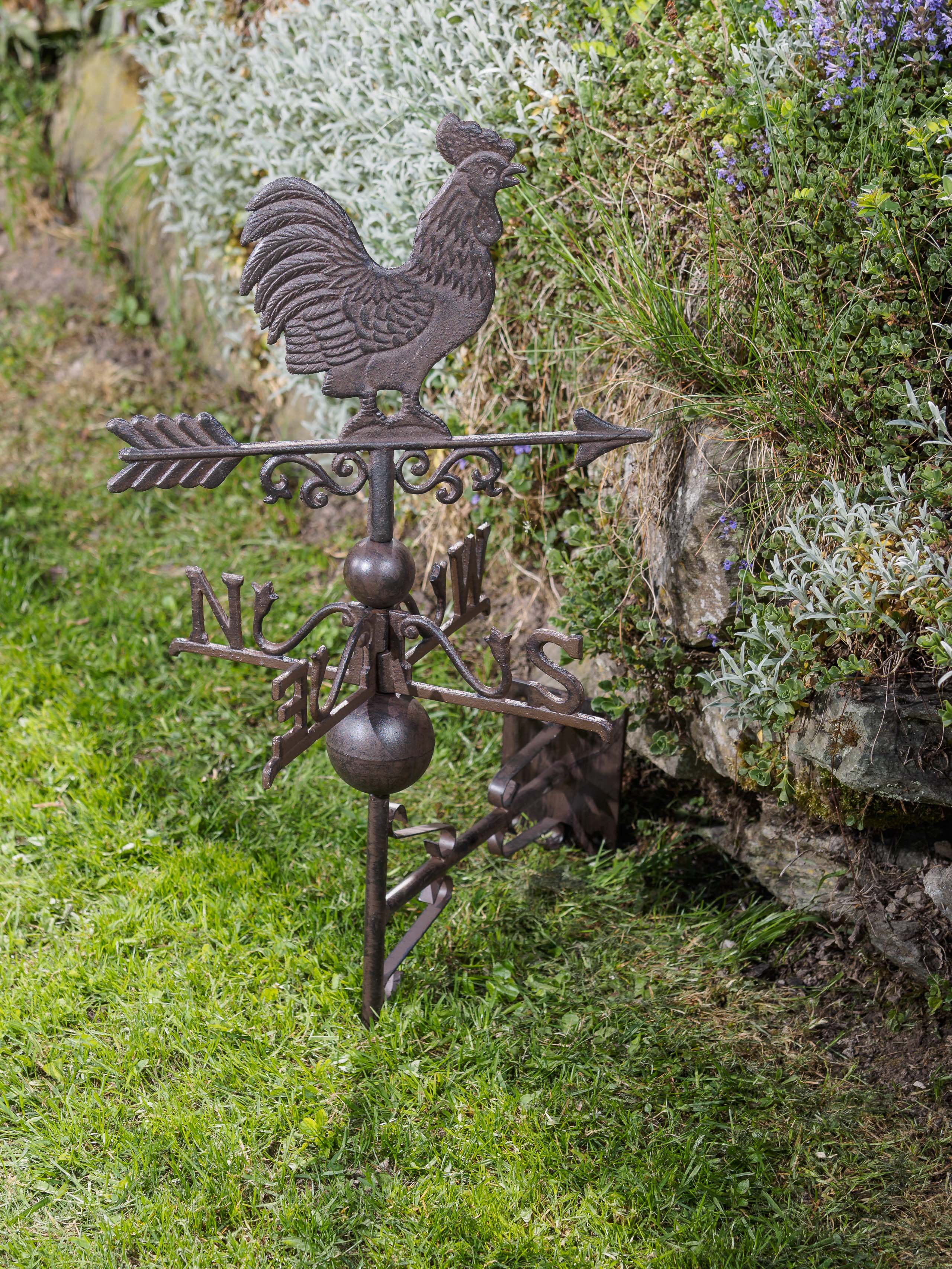 Nostalgie Wand Wetterhahn Hahn Garten Dekoration Windrad Eisen Wetterfahne Braun