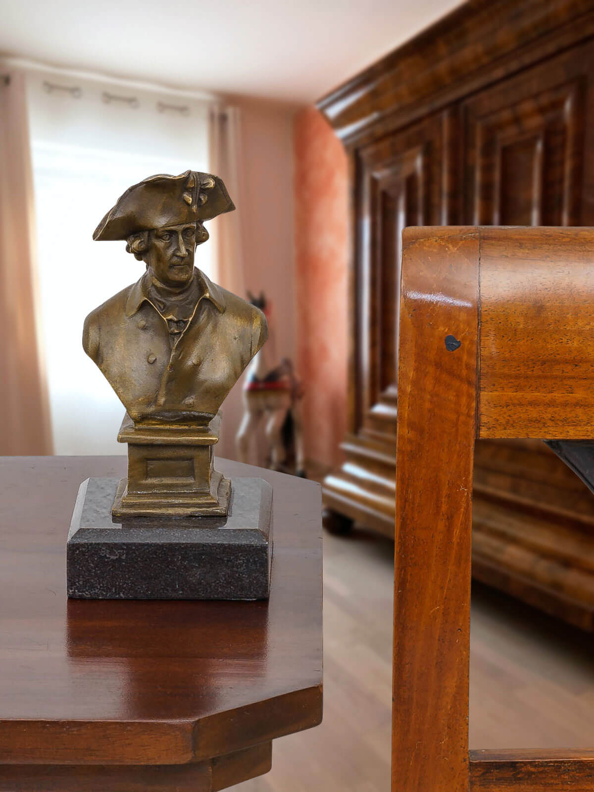 Bronzefigur Kaiser Friedrich Der Alte Fritz Büste Bronze Skulptur Figur 19cm