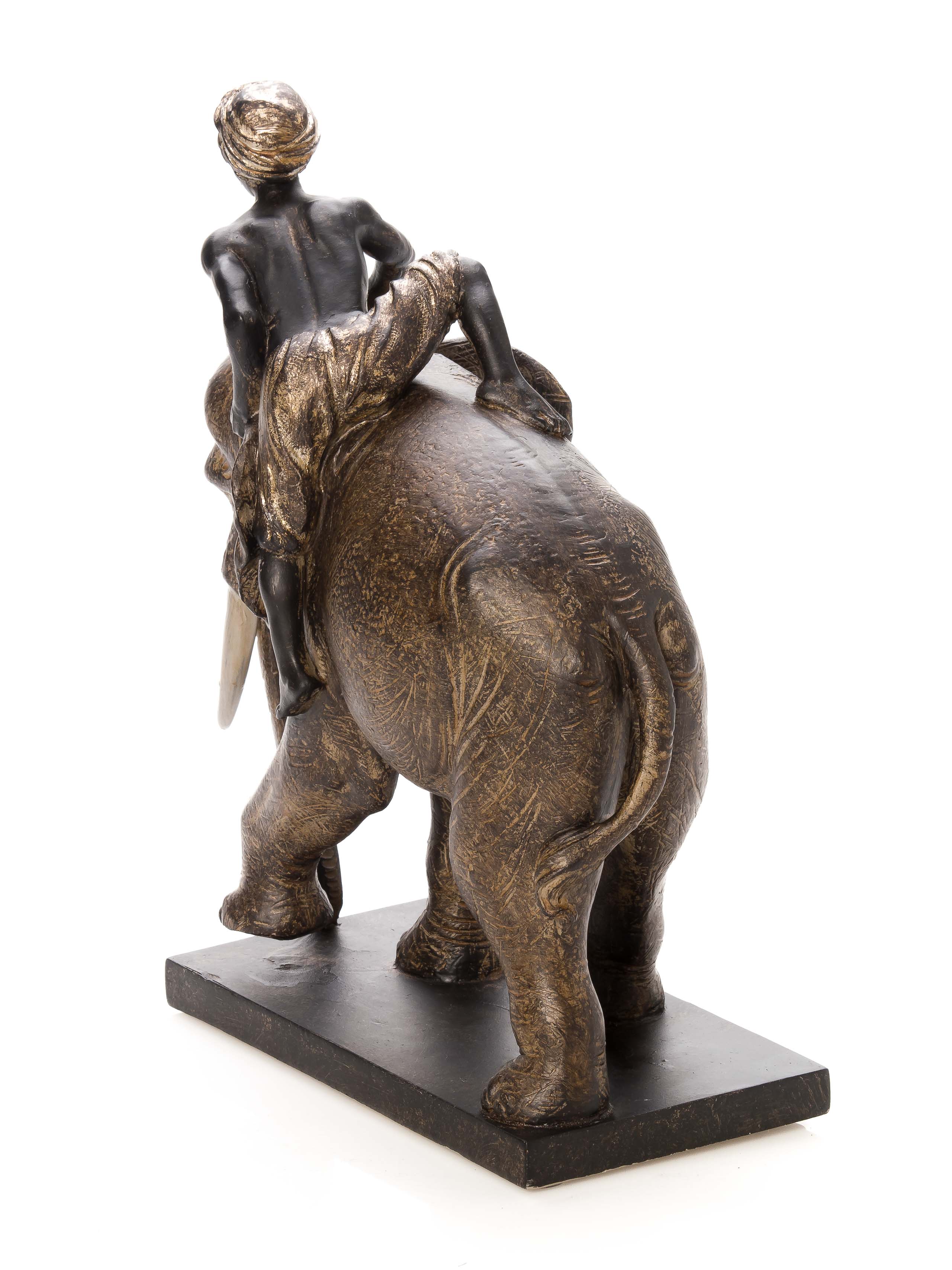 SKULPTUR ELEFANT MIT REITER ANTIK STIL FIGUR INDIEN ORIENT AFRIKA