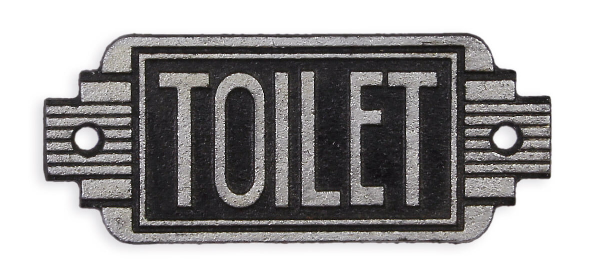Ein gusseisernes Art-Déco-Schild „Toilette” Replikat Retro Design Dekoration