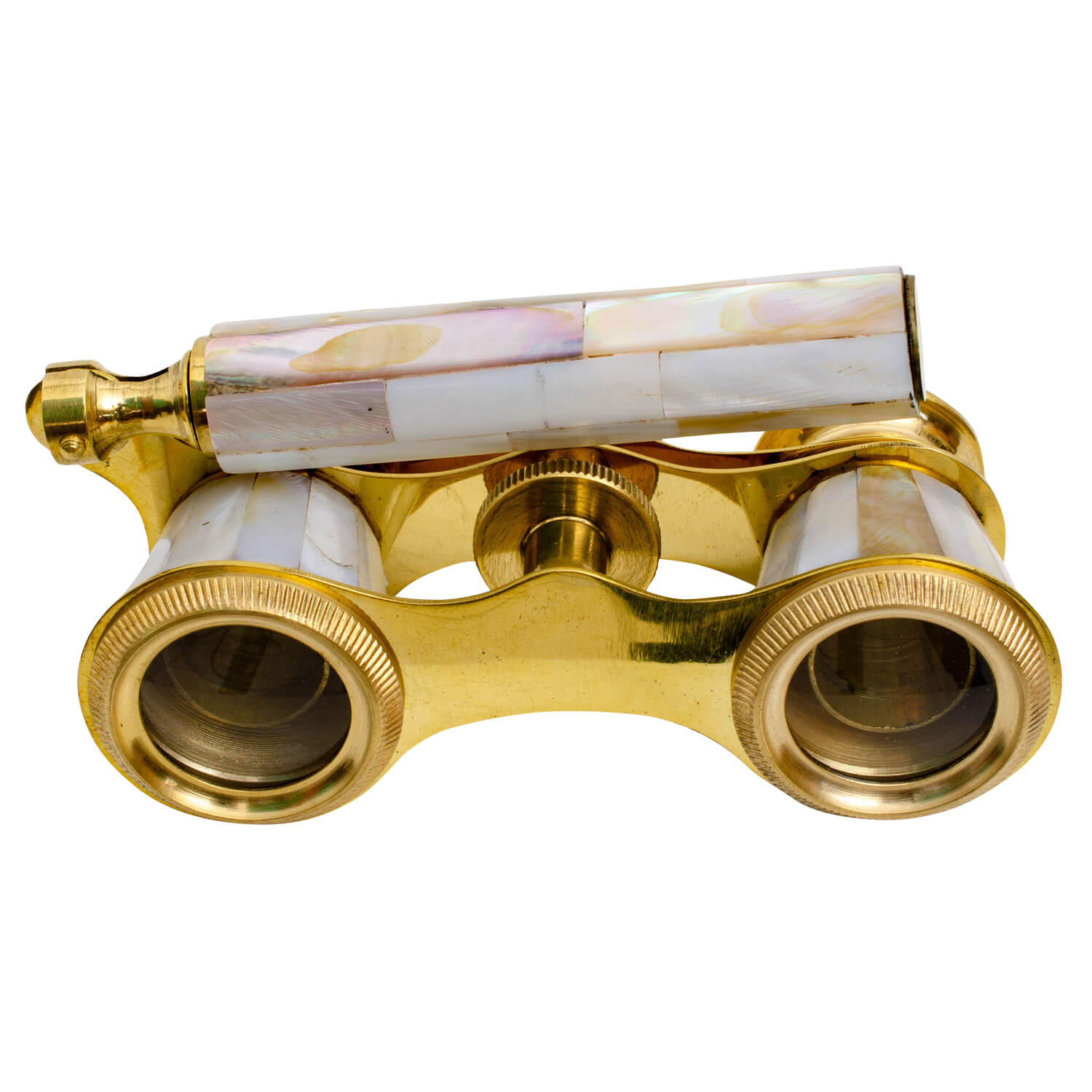 Opernglas mit Holzbox Fernglas Theaterglas Messing Kunststein Antik-Stil (a)