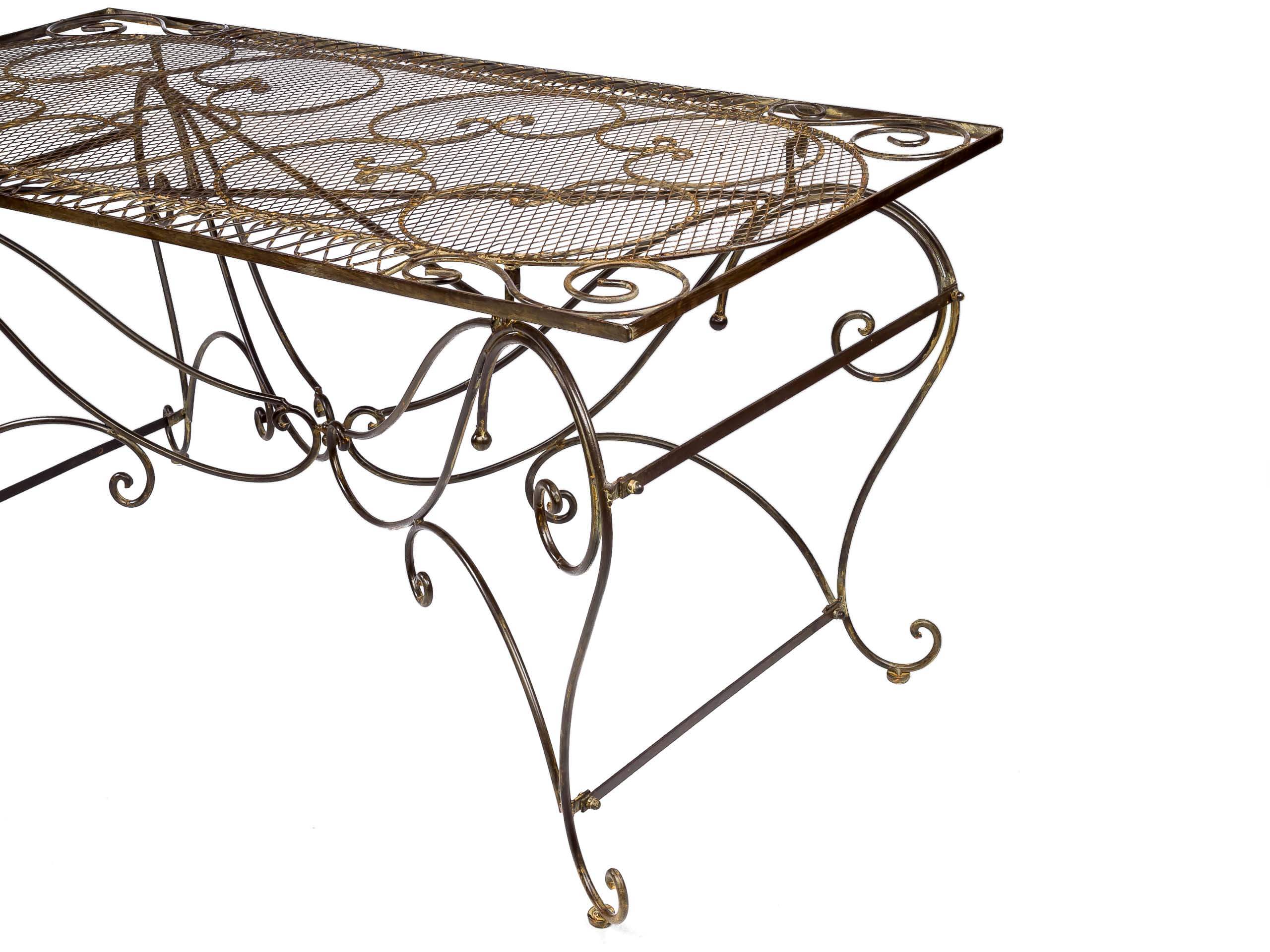 XXL Gartentisch + 4 Stühle Eisen Tisch Gartenmöbel antik Stil garden furniture