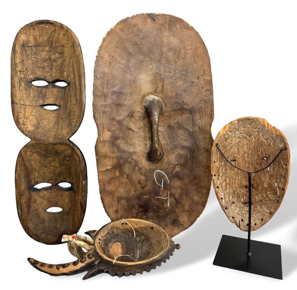 maske, Holzmaske, Masken-Set,  afrikanisch?, ethnische Kunst
