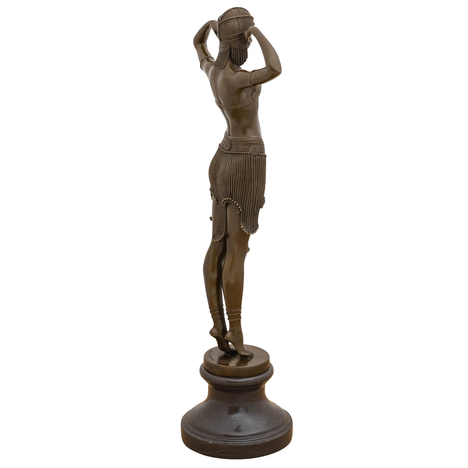 Bronzeskulptur Bronze Figur Scarab Tänzerin nach Chiparus Antik-Stil Replik 75cm