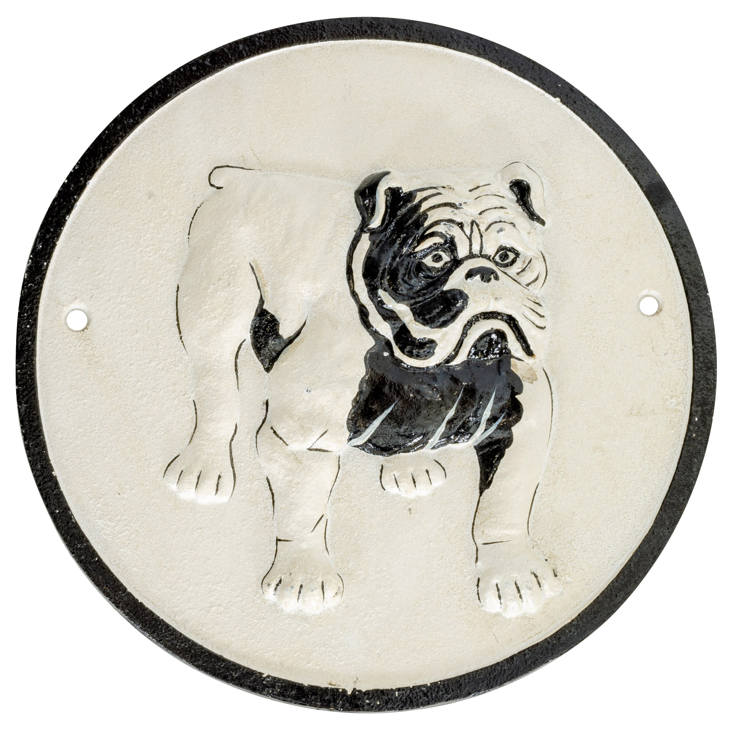 Nostalgie Türschild Bulldogge Hund Schild Eisen Dekoration Antik-Stil 24cm