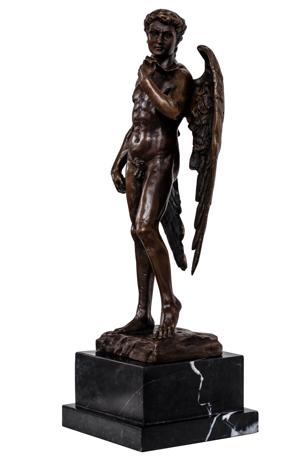 Bronzeskulptur Engel David im Antik-Stil Bronze Figur Statue 40cm