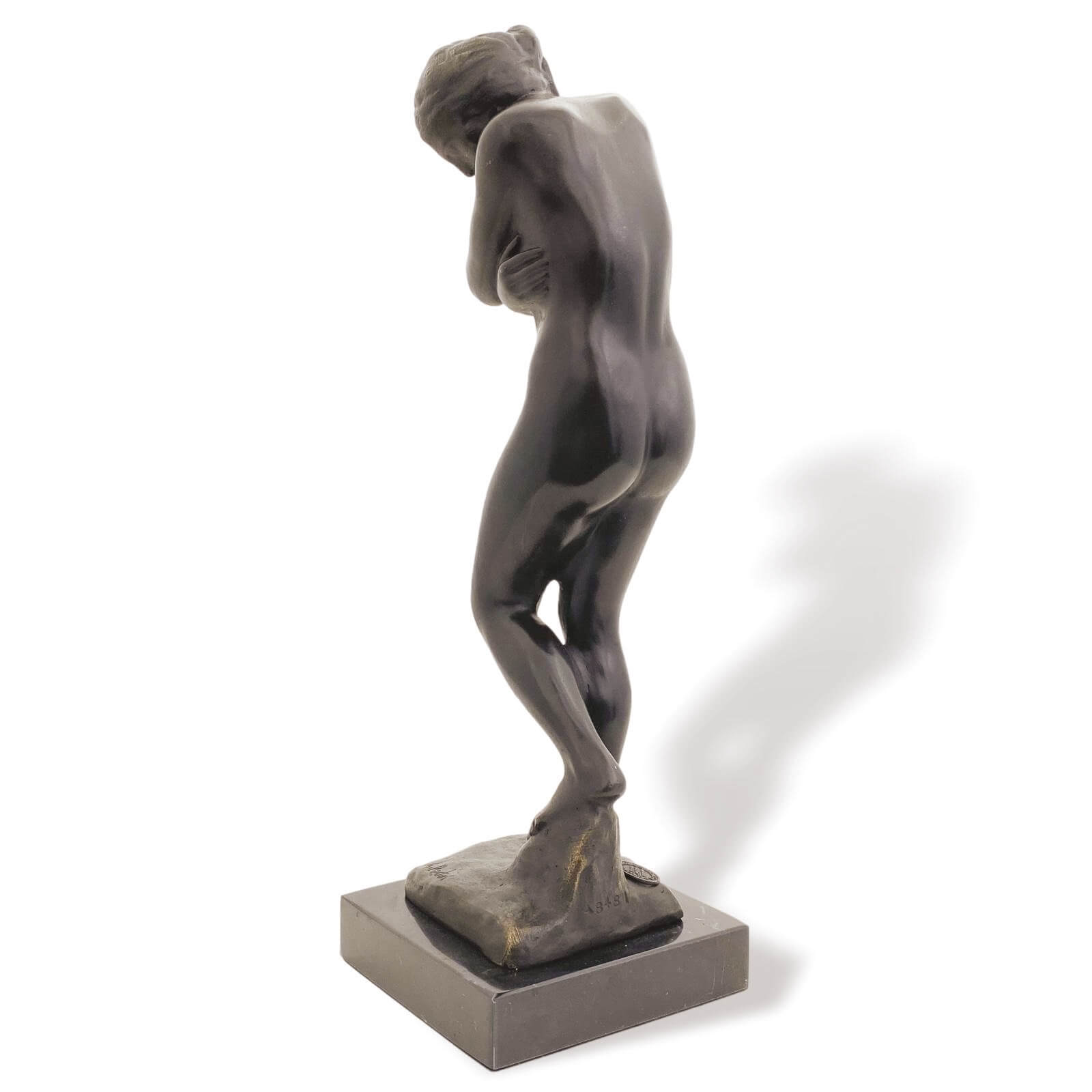 Bronzefigur nach Rodin Eva Figur Garten Eden Bronze Skulptur Antik-Stil 30cm Akt