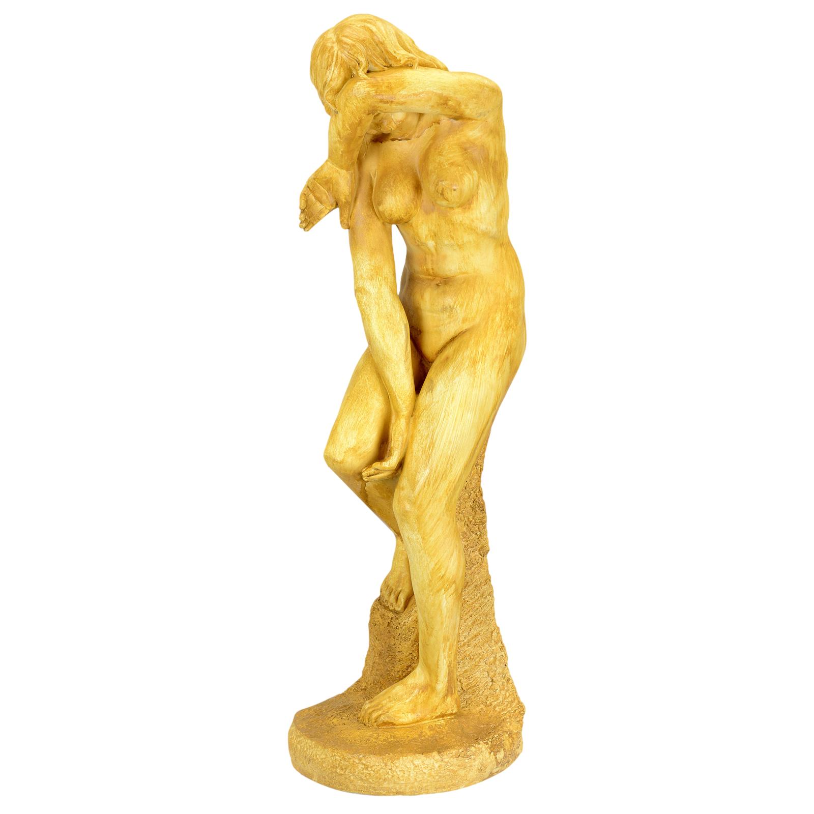 Skulptur Frau Erotik Akt Figur Statue Kunststein Dekoration 71cm Antik Stil