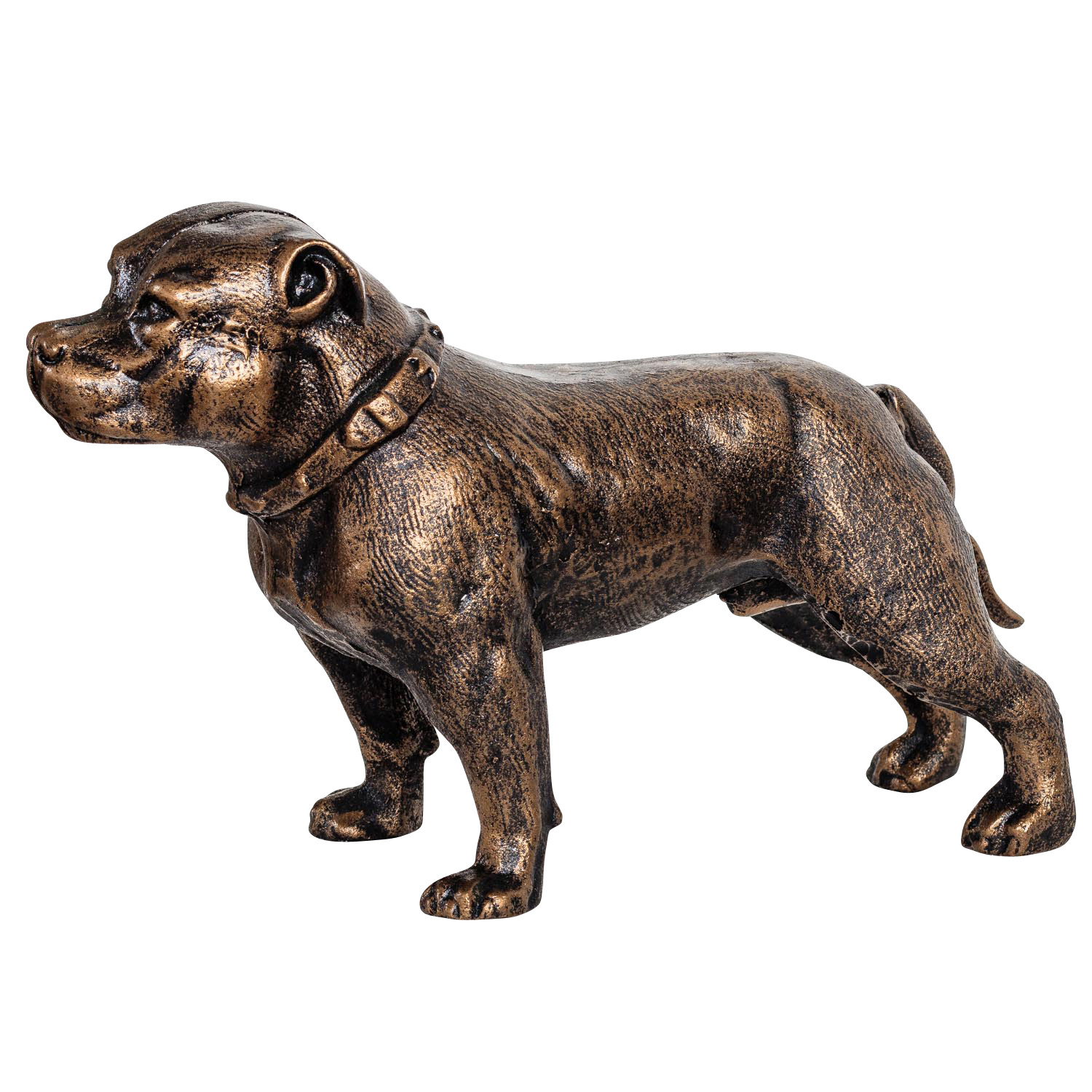Eisenfigur Staffordshire Bullterrier Hund Figur Skulptur Eisen Antik-Stil 33cm