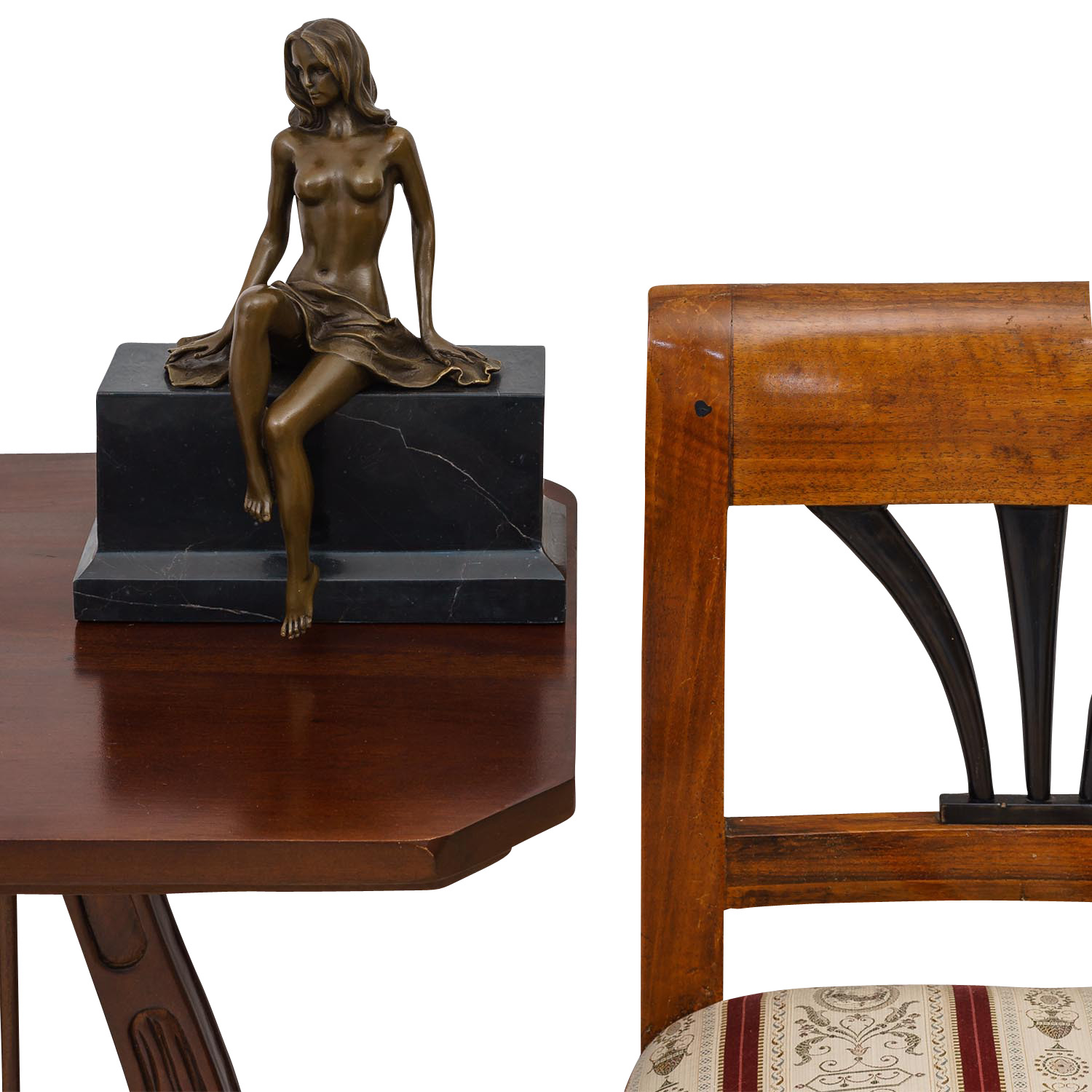 Bronzeskulptur Frau Erotik Kunst im Antik-Stil Bronze Figur Statue 27cm