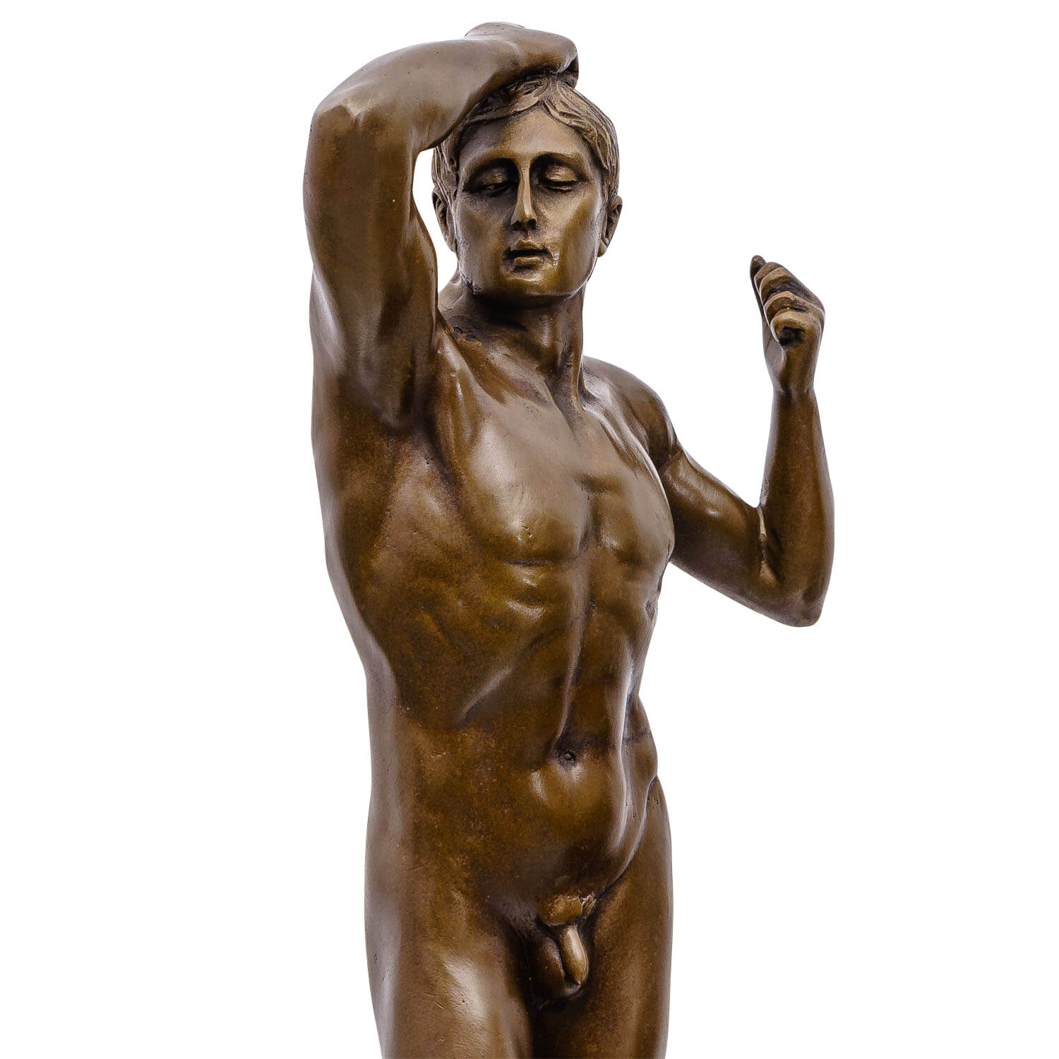 Bronzeskulptur erotische Kunst nach Rodin Bronze Akt Mann Figur Skulptur 47cm