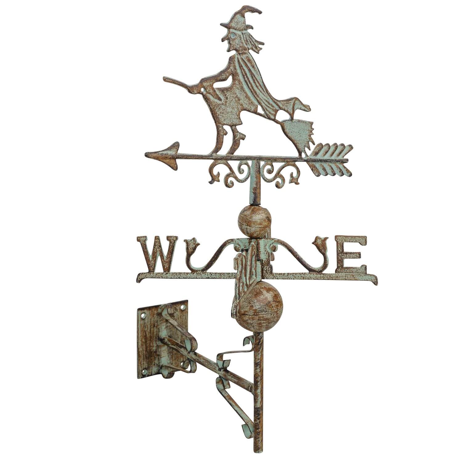 Nostalgie Wand Wetterhahn Hexe Garten Dekoration Windrad Eisen Wetterfahne grünNostalgie Wand Wetterhahn Hexe Garten Dekoration Windrad Eisen Wetterfahne grün
