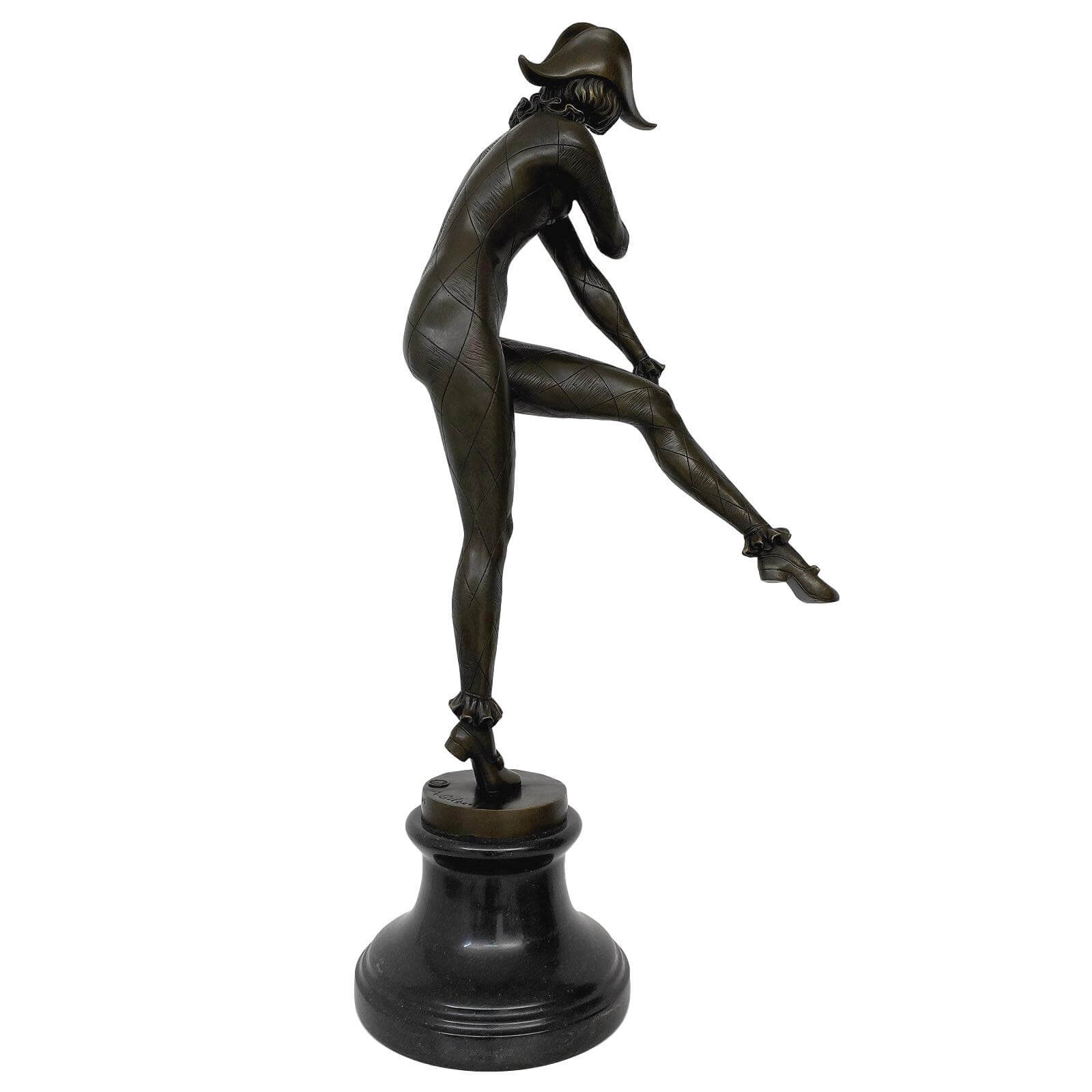 Bronzeskulptur Harlekin Frau nach Alfred Gilbert Bronze Figur 72cm Replik Kopie