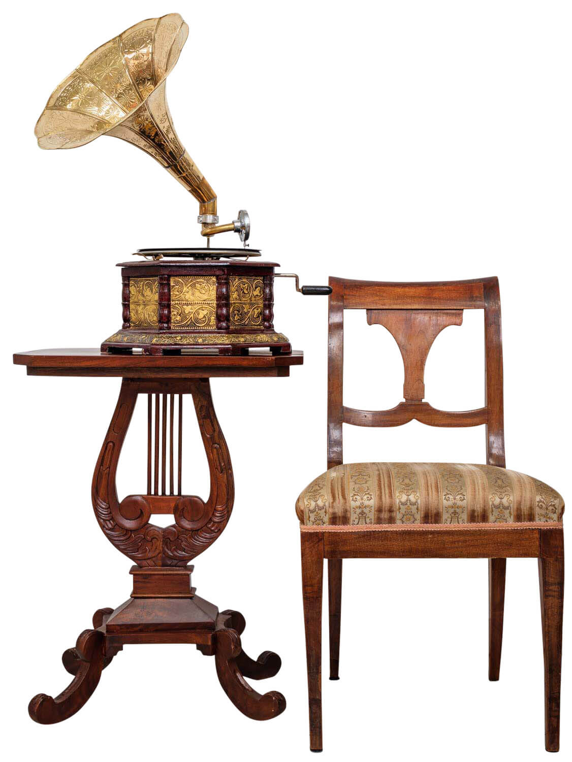 Nostalgie Grammophon Dekoration mit Trichter Grammofon Antik-Stil (i2)