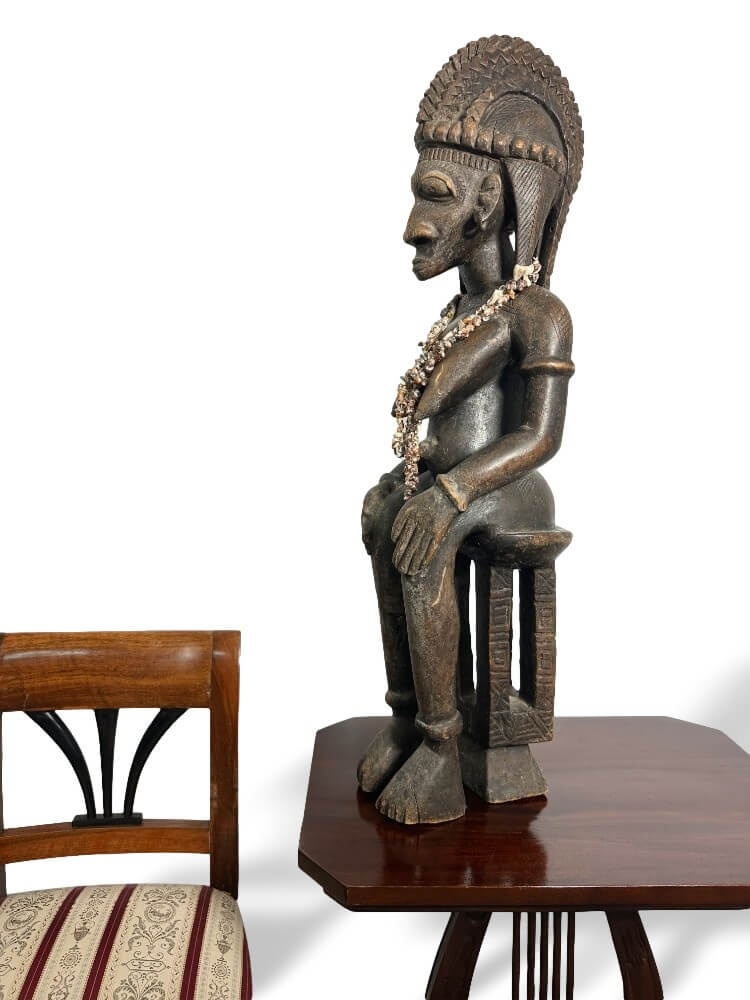 Afrikafigur, Skulptur, Holz, Maskenfigur, Sitzfigur