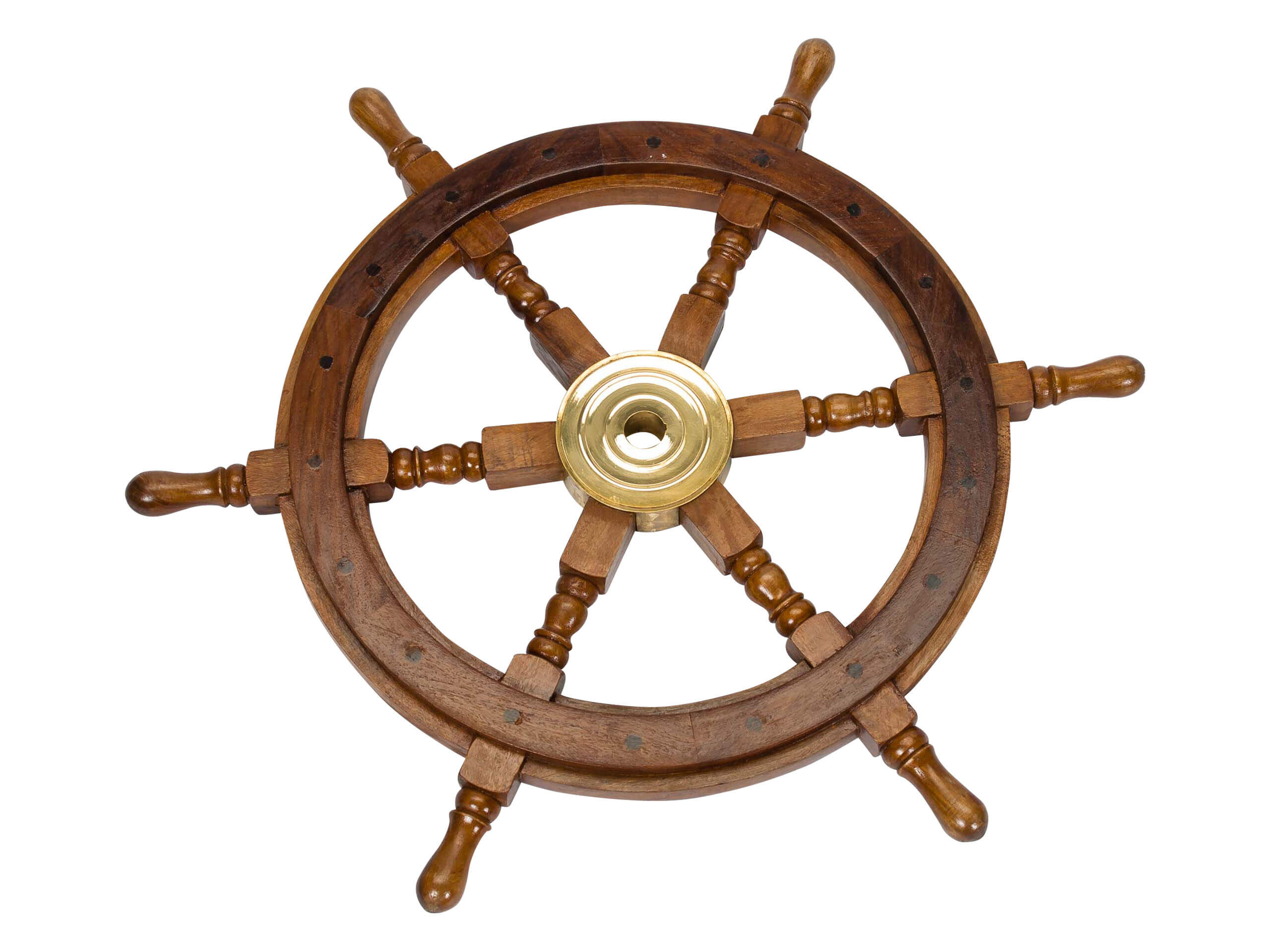 Steuerrad 60cm Holz Messing Schiff Schiffsrad Schiffssteuerrad Schiffe Boot