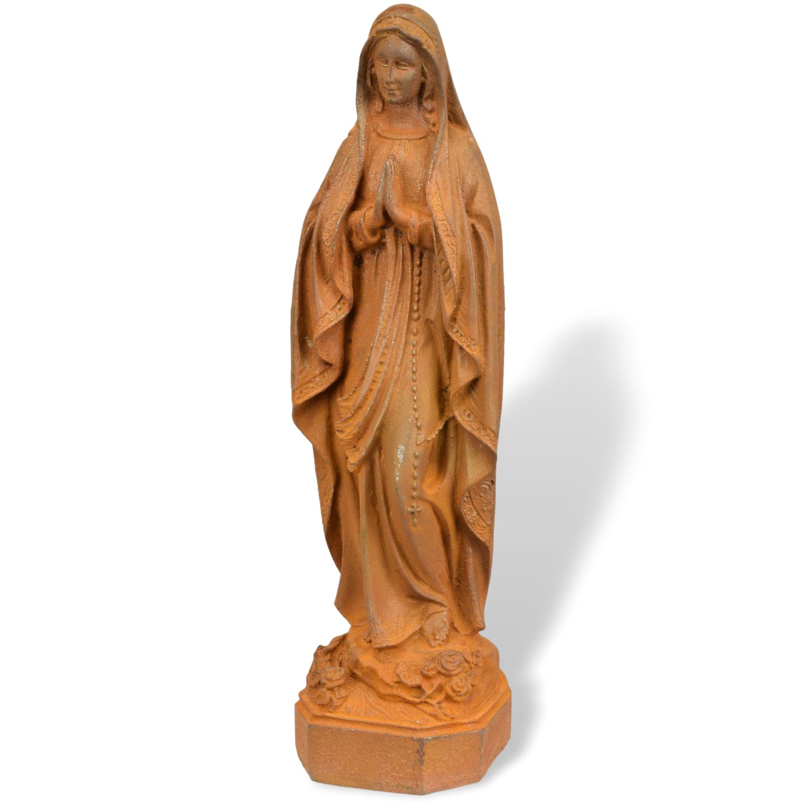 Figur Mutter Gottes Maria Madonna Eisen Garten Rost Skulptur Antik-Stil