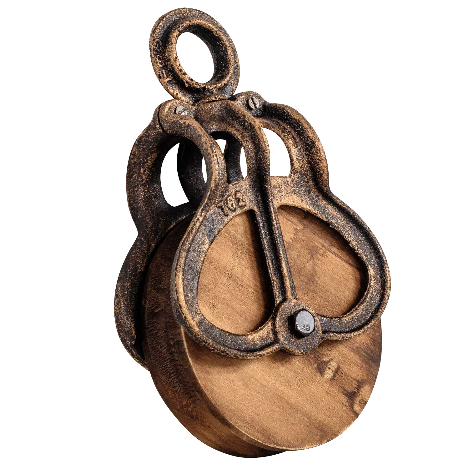 Flaschenzug Umlenkrolle Seilzug Rolle Eisen Werkzeug Antik-Stil 26cm