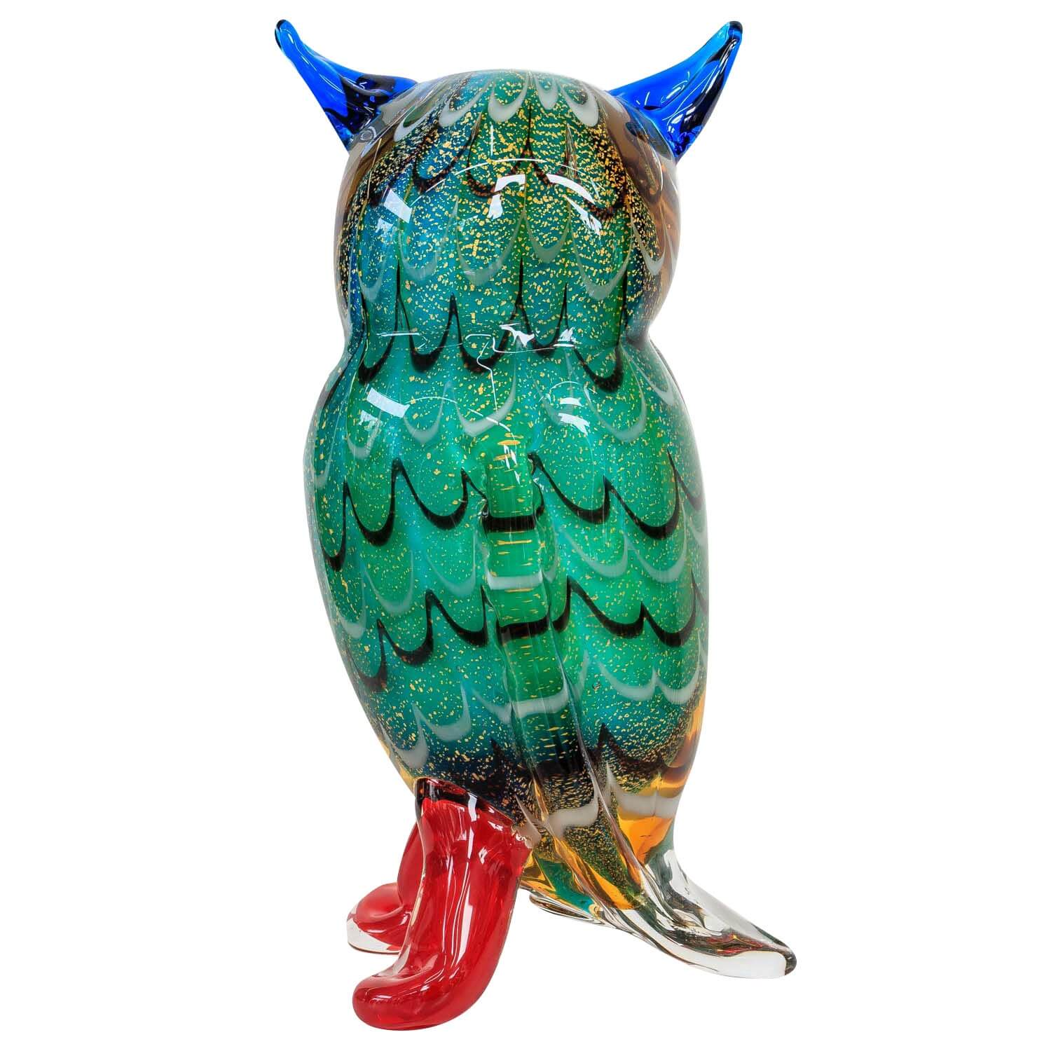 Glasfigur Eule Vogel Glas im Murano Antik Stil 22cm