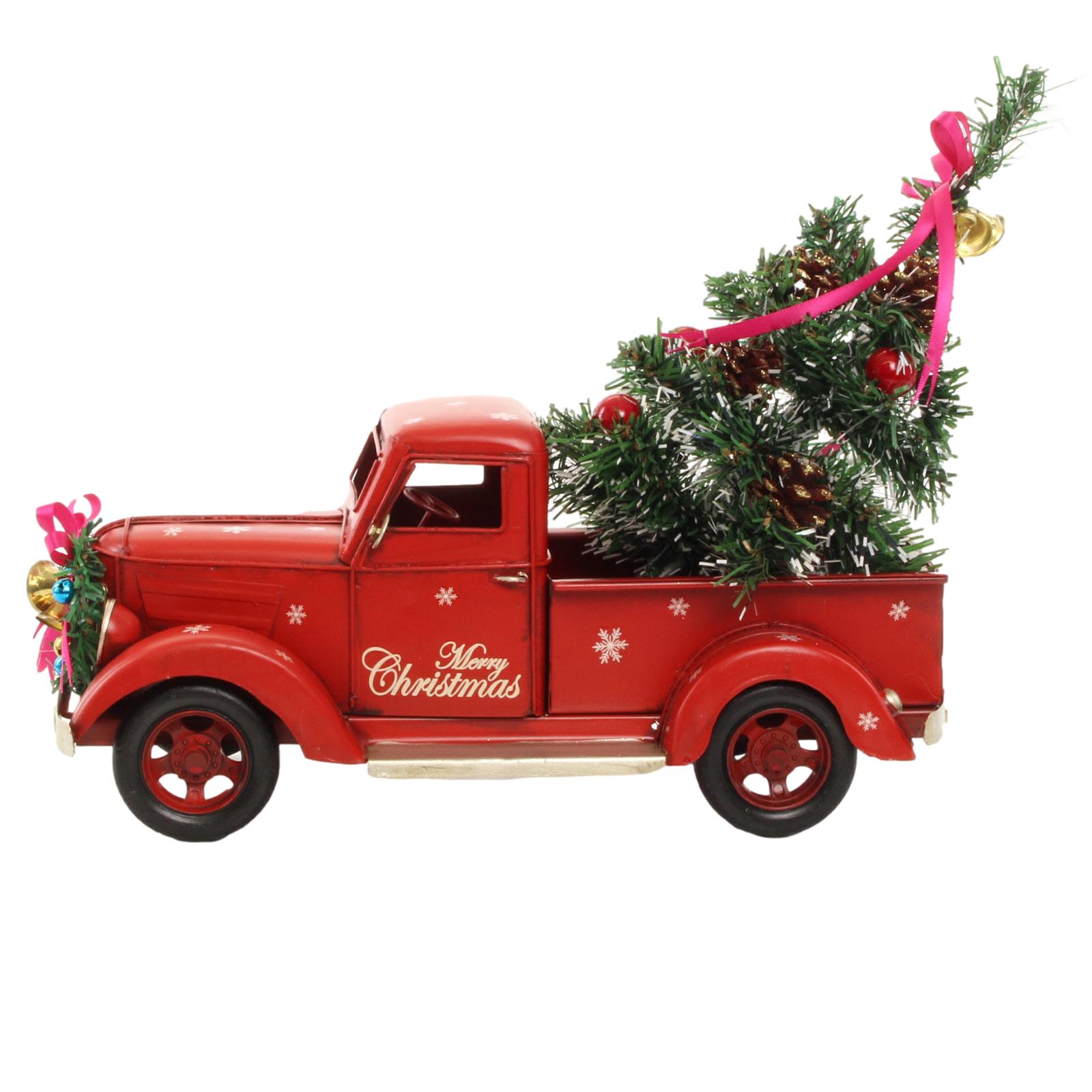 Picup Truck Weihnachten Dekoration Metall Nostalgie 36cm Antik-Stil