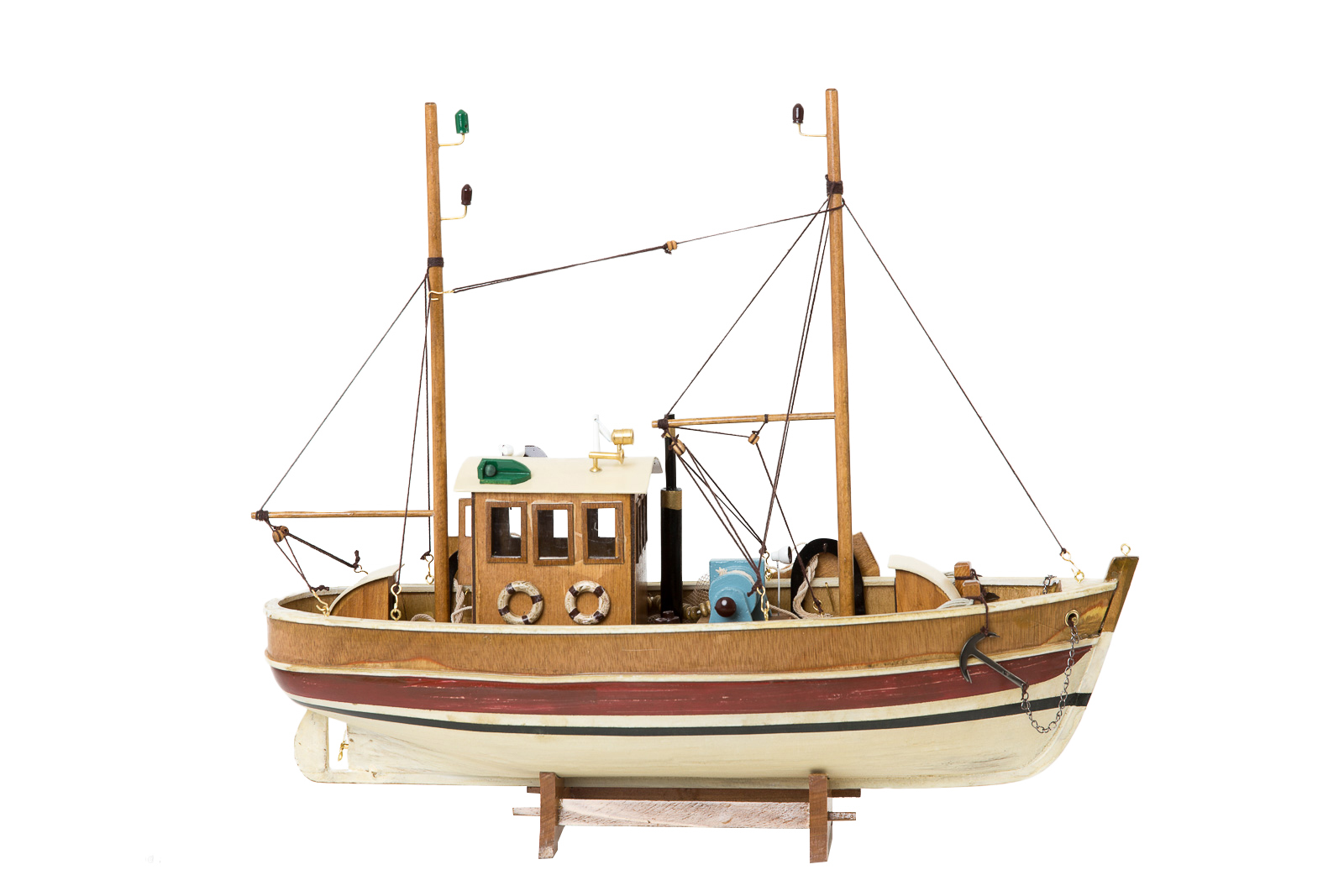 Kutter Fischerboot Fischkutter Holzschiff Schiff Boot Schiffsmodell 45cm Modell