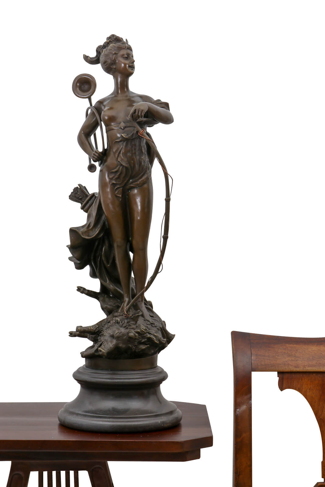 Bronzeskulptur Diana Göttin der Jagd im Antik-Stil Bronze Figur Statue 68cm