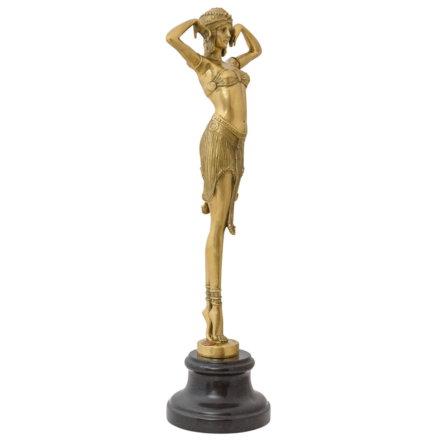 Bronzeskulptur Tänzerin Bronze Skulptur Figur Statue Tanz Art-Deco-Stil (a)