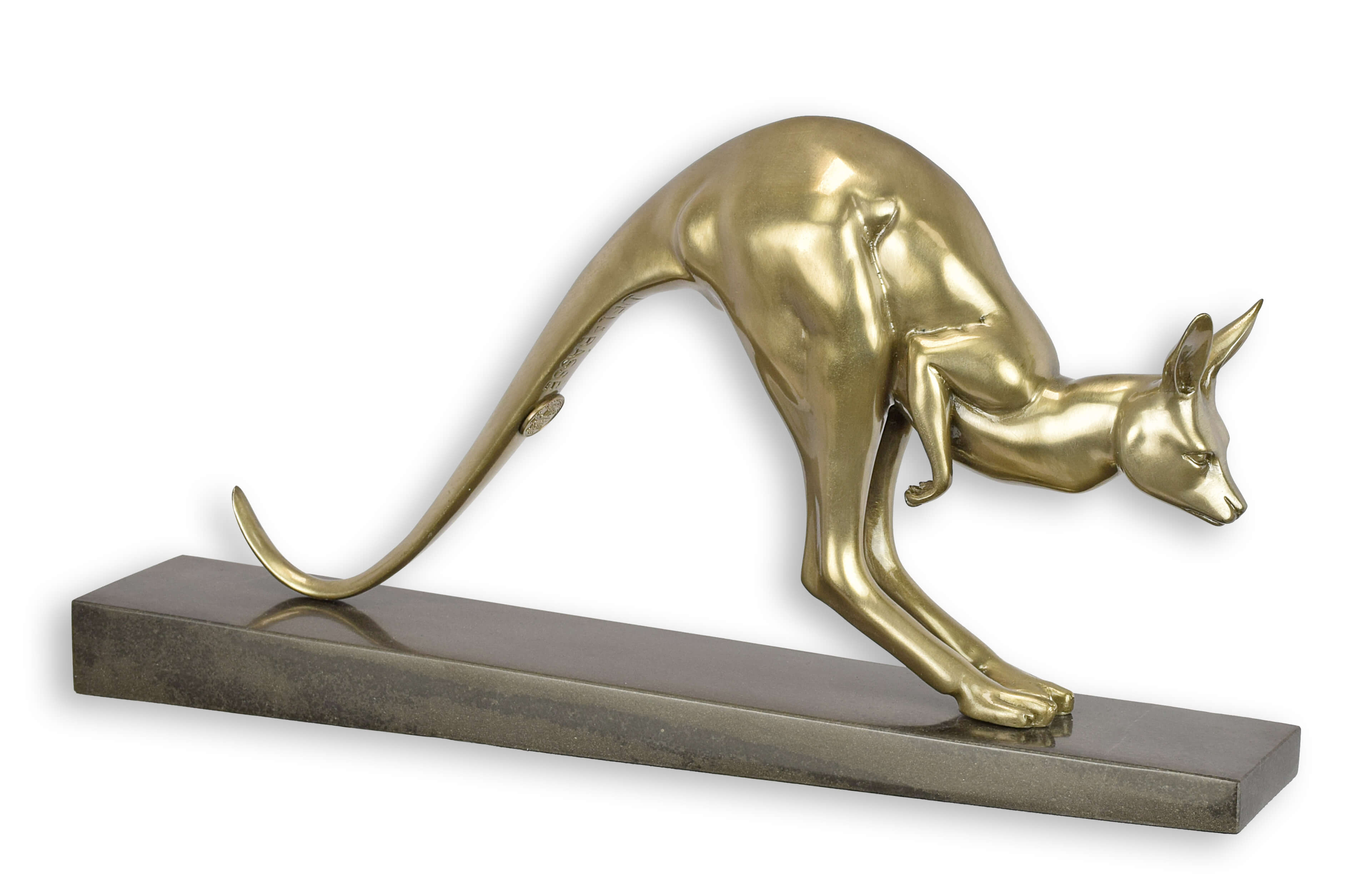 Bronzeskulptur Känguru nach Delabasse 33cm Replikat Retro Design Dekoration
