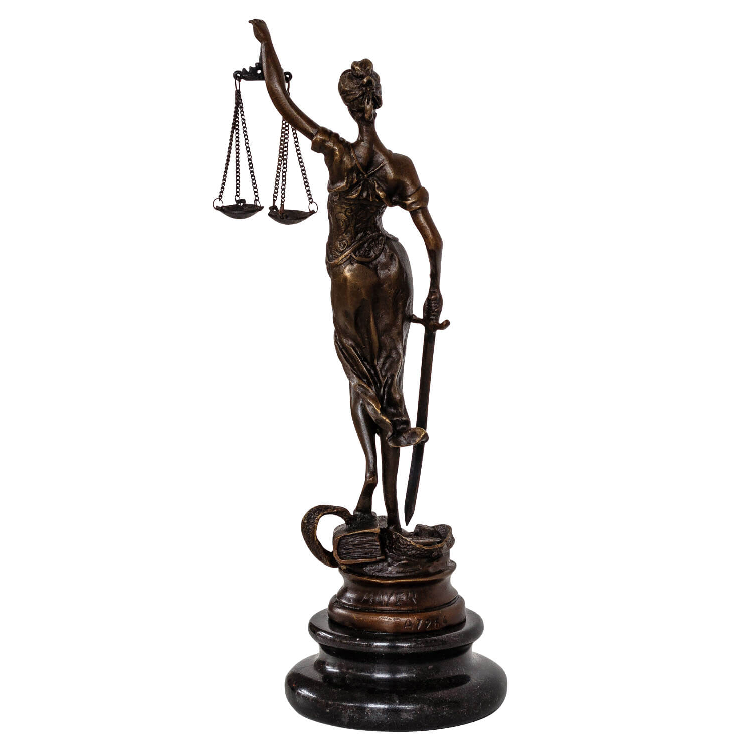 Bronzeskulptur Justitia Justizia Bronzefigur Bronze Figur Skulptur Antik-Stil