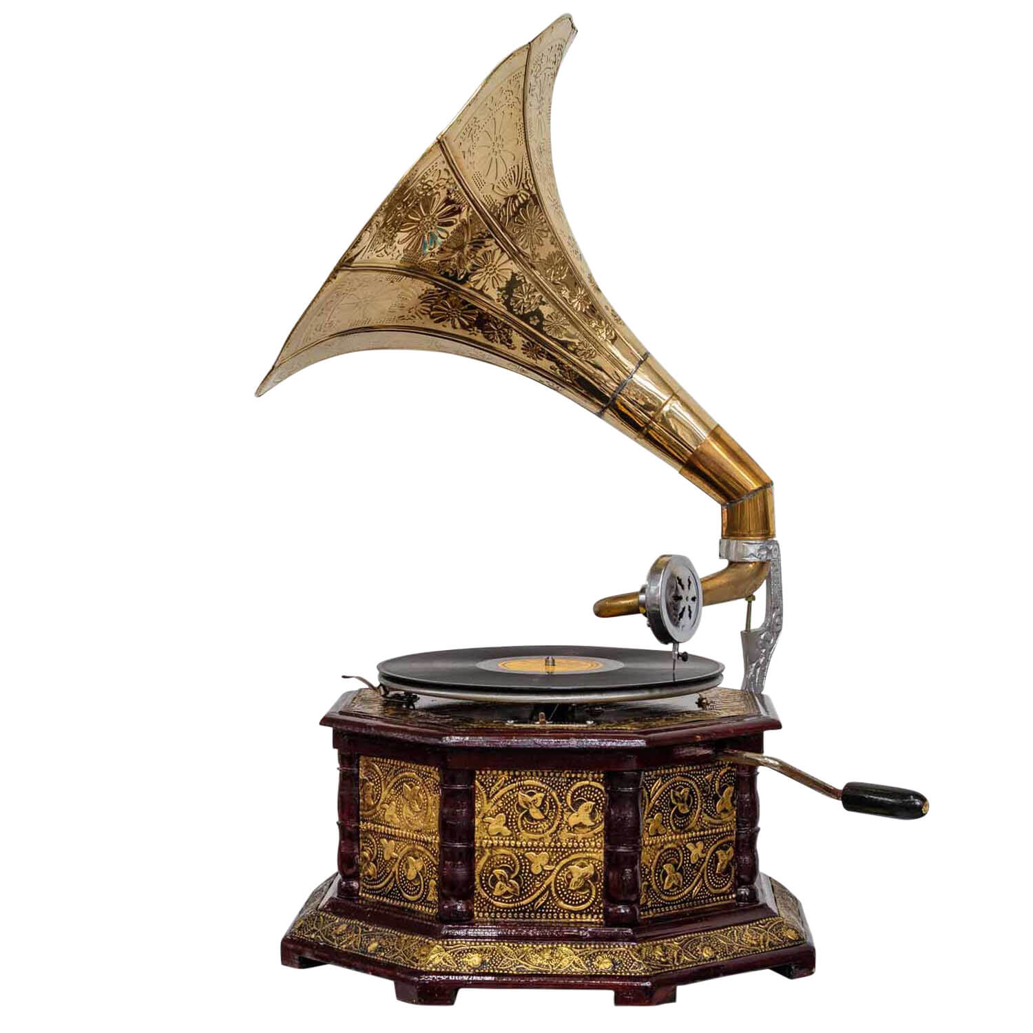 Nostalgie Grammophon Dekoration mit Trichter Grammofon Antik-Stil (i2)