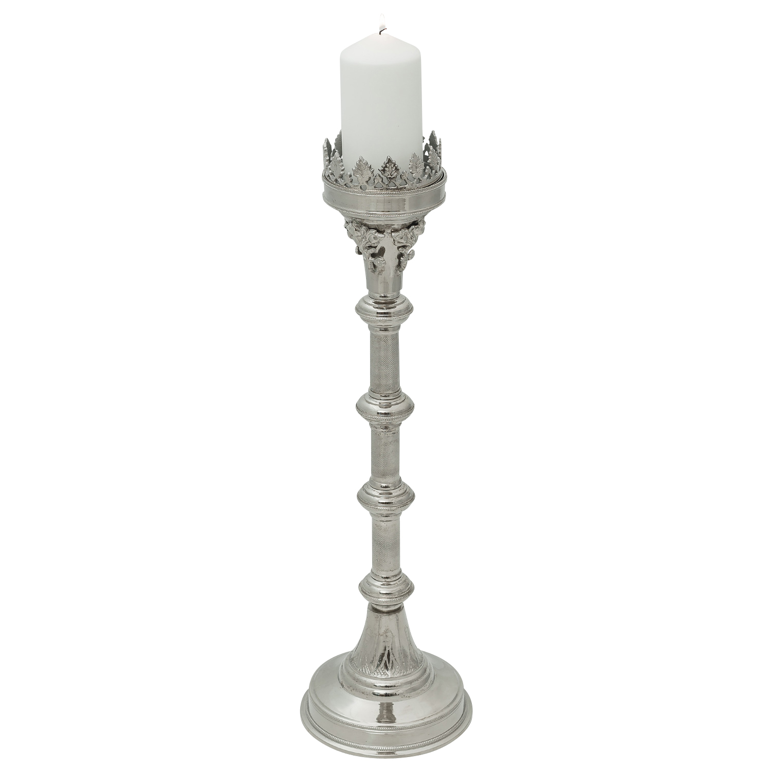 Kerzenleuchter 63cm Altarleuchter Kerzenständer Kirche Altar Antik-Stil silber