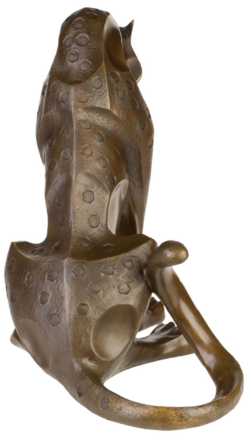 Bronzeskulptur Jaguar Panther Bronze Figur Bronzefigur Skulptur Antik-Stil 54cm