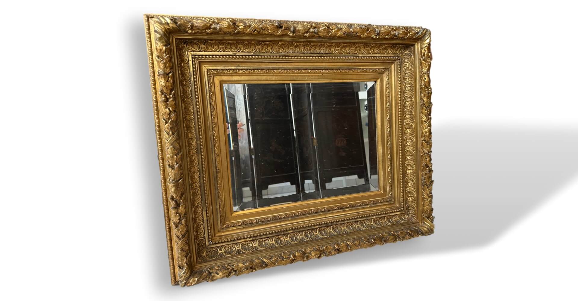 Wandspiegel, Goldener Rahmen, Ornamentrahmen, Rechteckig, Barockstil