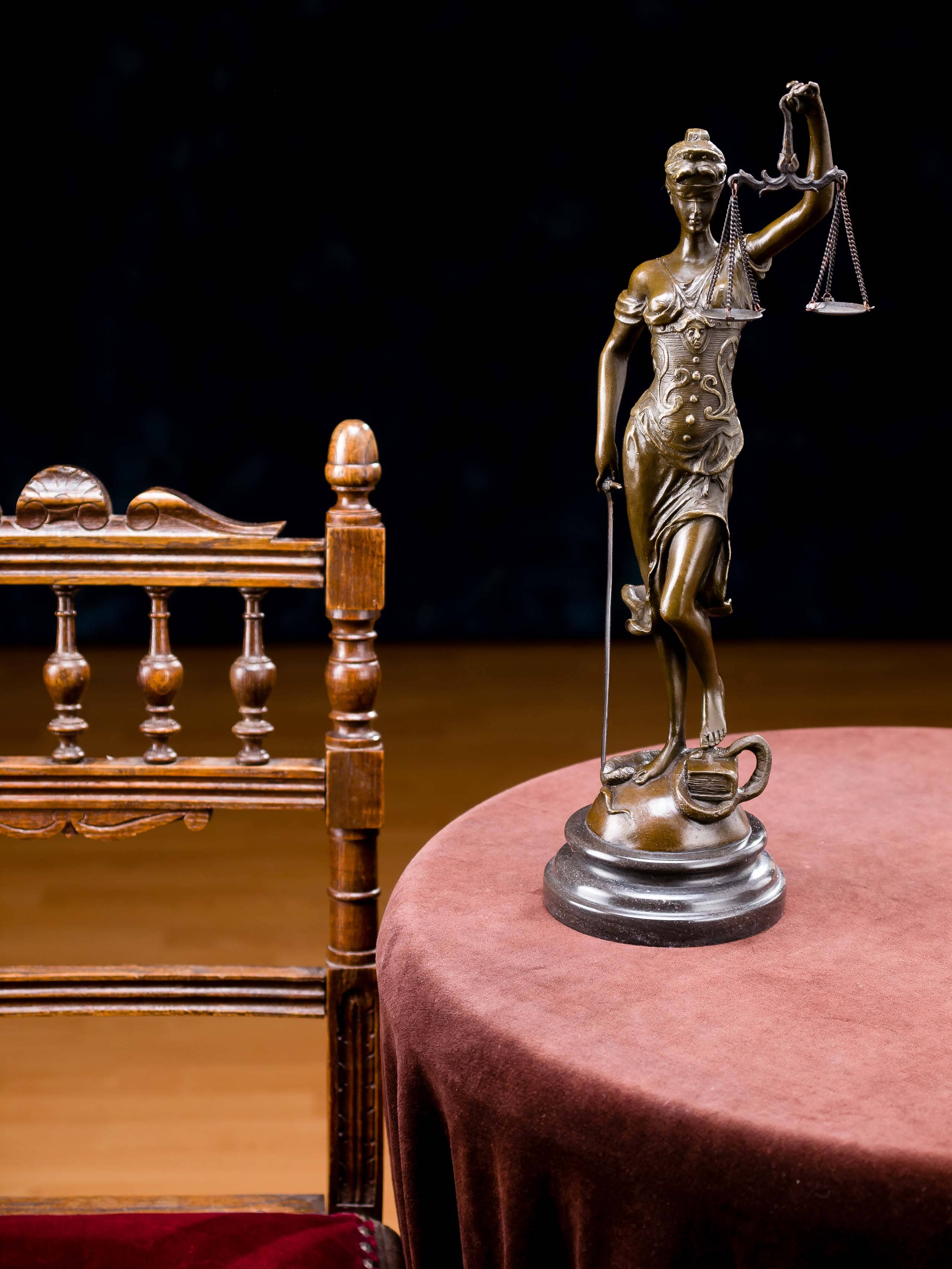 Bronzeskulptur Justitia Justizia Bronze Figur Skulptur 41cm Sculpture Justice
