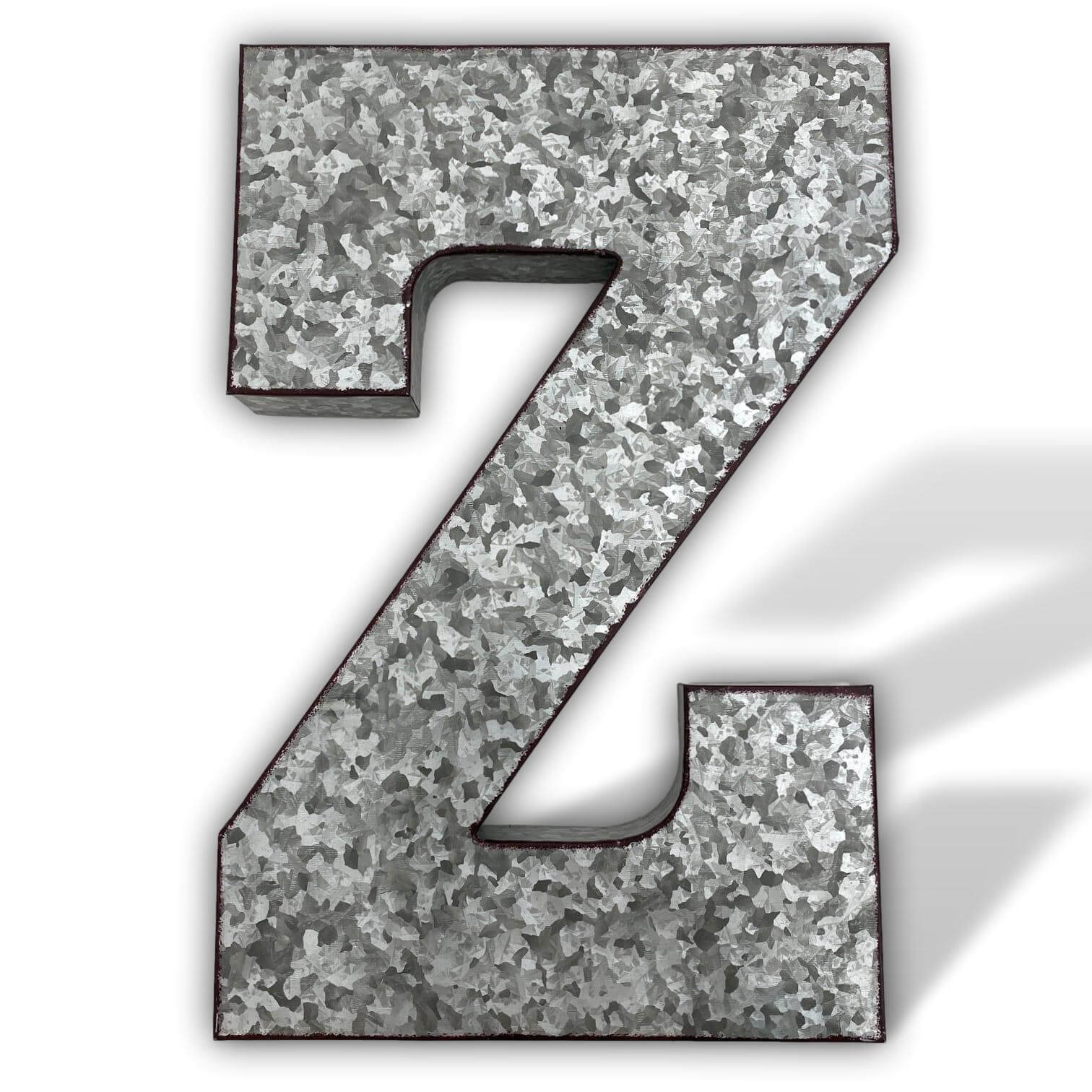 XXL Buchstabe Z Zink Metall 52cm Dekoration Garten 3D
