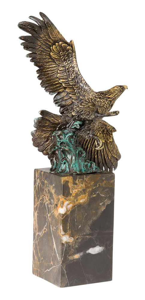 Bronzeskulptur Skulptur Adler im Flug Königsadler Bronze 33cm im Antik-Stil