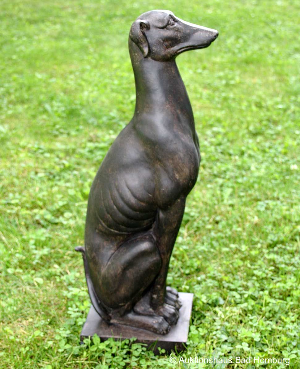 Skulptur Windhund 59cm Hund Jagd Jagdhund Garten whippet greyhound garden