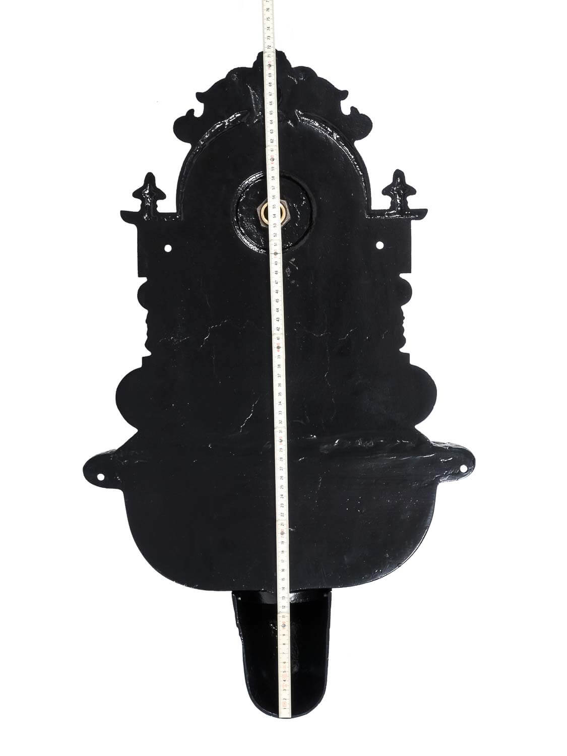 Brunnen Wandbrunnen Aluminium Waschbecken im Nostalgie schwarz Antik-Stil 72cm