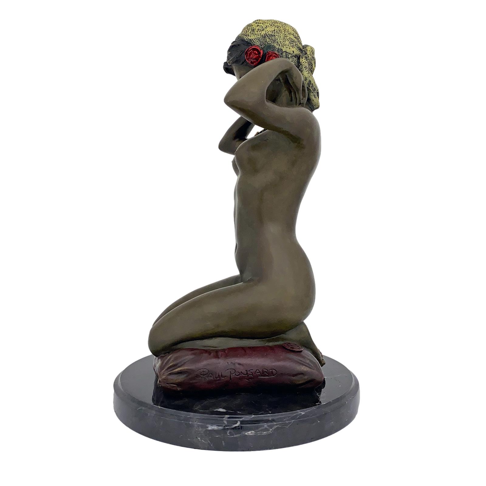 Bronzeskulptur Kunst Erotik nach Paul Ponsard Figur Antik-Stil 29cm Replik Kopie