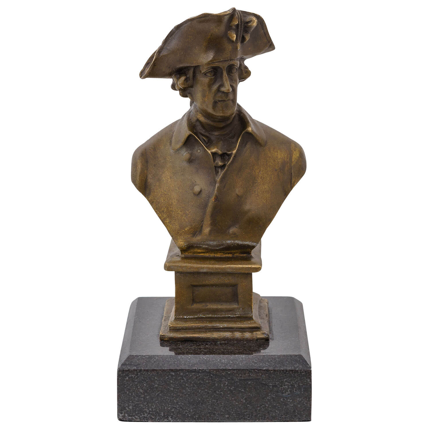 Bronzefigur Kaiser Friedrich Der Alte Fritz Büste Bronze Skulptur Figur 19cm