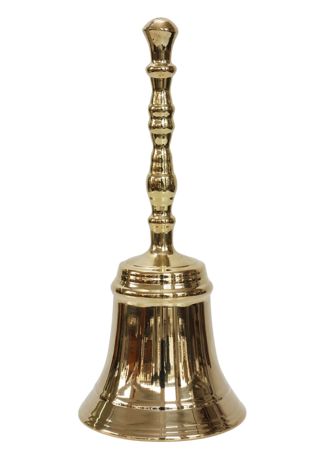 Tischglocke 16cm Handglocke Glocke Schulglocke Antik-Stil Messing (c)