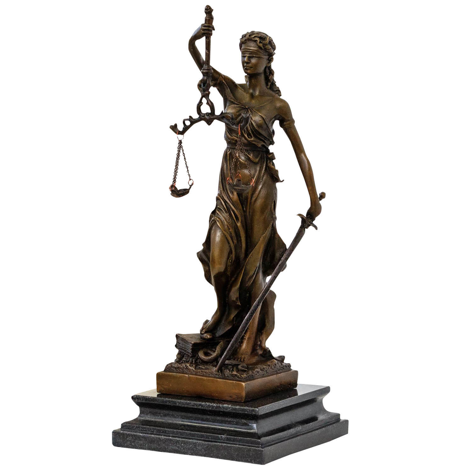 Bronzeskulptur Justitia Justizia Statue Bronze Figur Skulptur Antik-Stil - 35cm