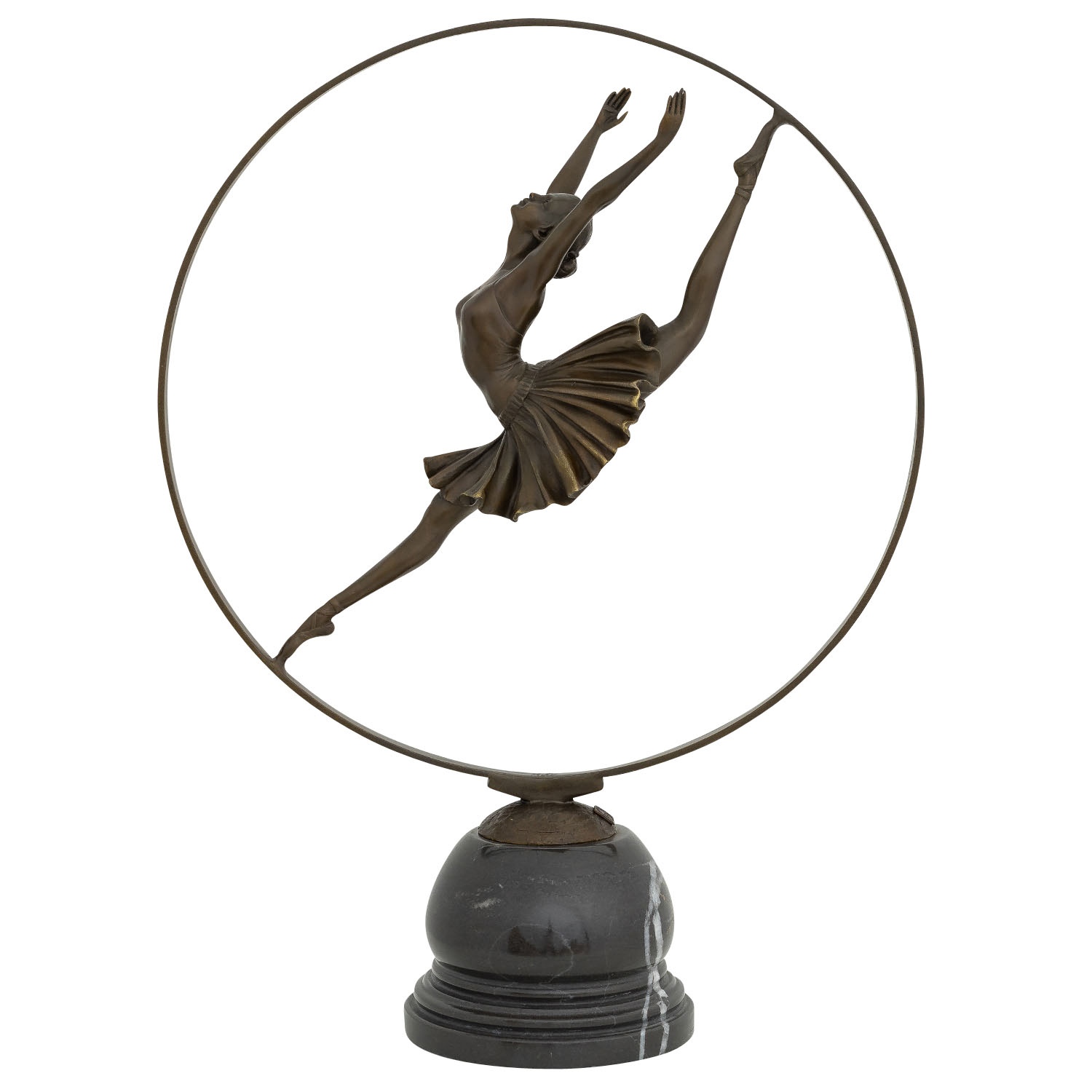 Bronzeskulptur Tänzerin Ballerina mit Reif Antik-Stil Bronze Figur Statue