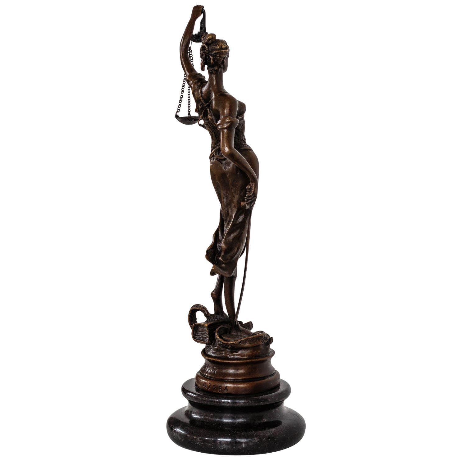 Bronzeskulptur Justitia Justizia Bronzefigur Bronze Figur Skulptur Antik-Stil